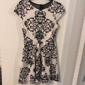 Beautiful black and white fit and flare dress!